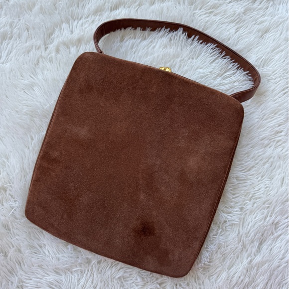 Vintage 1950s “Bag by Josef” Brown Suede Top Handle Purse - Picture 6 of 9